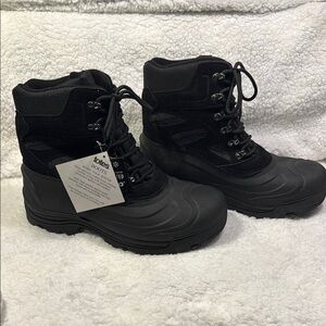 Totes Black Lace-Up Boots